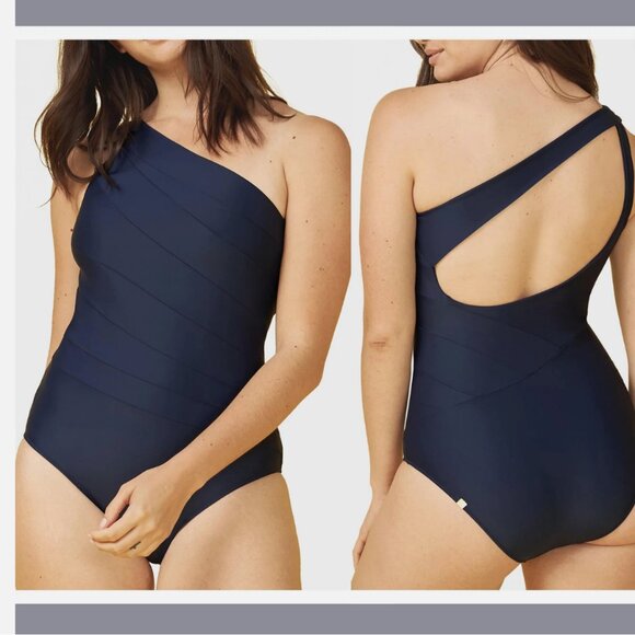 SummerSalt The Sidestroke One Piece Swimsuit in Navy Blue #T756 - Picture 1 of 13